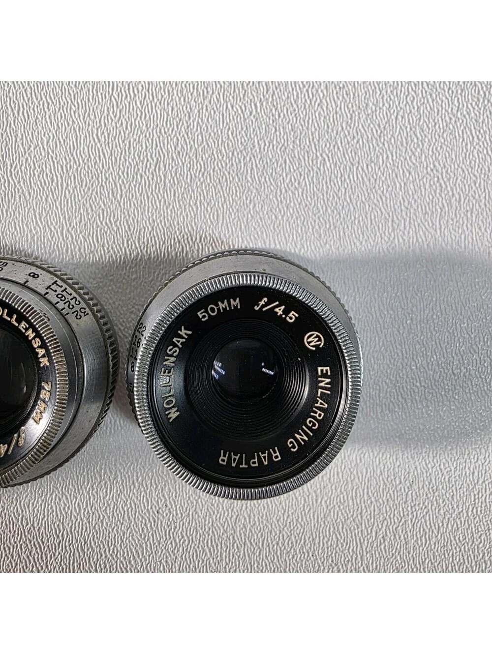 AS-IS: Vintage Wollensak Enlarging Raptar Lens Lot 135mm 75mm 50mm f/4.5 Fungus